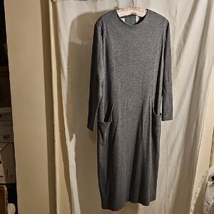 Chic Long Sleeve Gray Dress